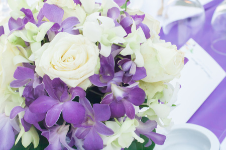 flowers bouquet arrange for decoration in wedding ceremonyの写真素材