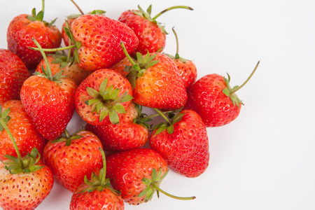 strawberry on white paper backgroundの写真素材