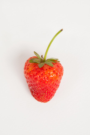 strawberry on white paper backgroundの写真素材