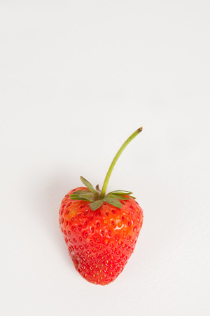 strawberry on white paper backgroundの写真素材