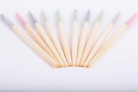 chopsticks on a white paper backgroundの写真素材
