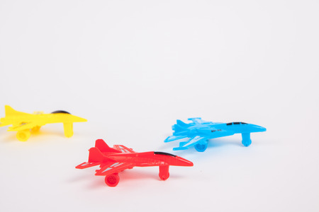 Toy Plane on White paper の写真素材