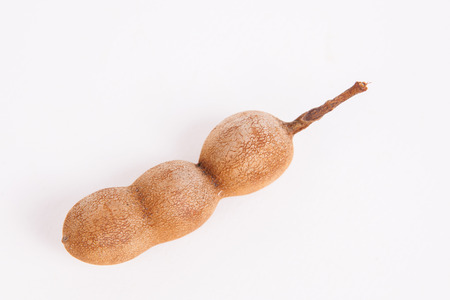Tamarind  on white paper backgroundの写真素材