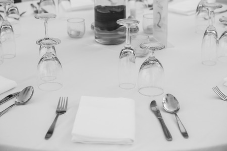 Table set for an event party or wedding reception