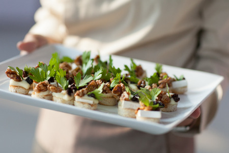 Food was prepared for the wedding dinner.の写真素材