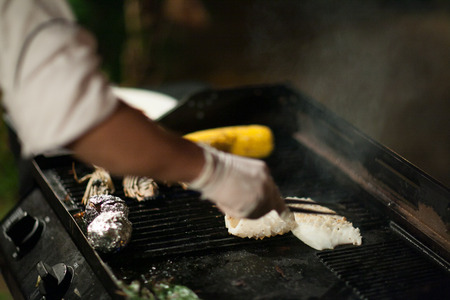 Food was prepared for the wedding dinner.の写真素材
