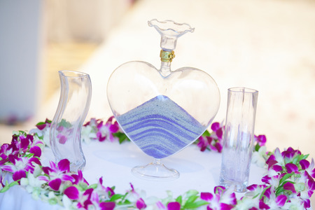 Blending of the sands at wedding ceremonyの写真素材