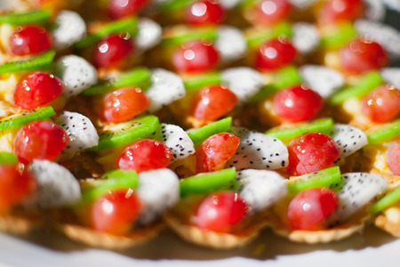 Decorating desserts was prepared for the wedding party.の写真素材