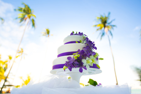 Wedding Cake with Orchidsの写真素材