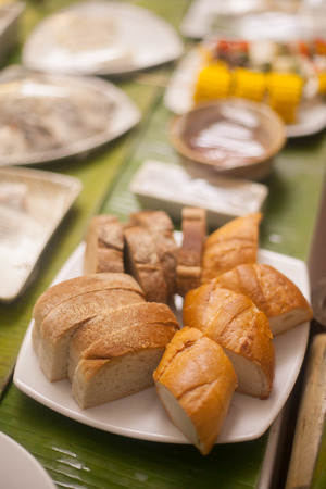 Food was prepared for the wedding dinner.の写真素材