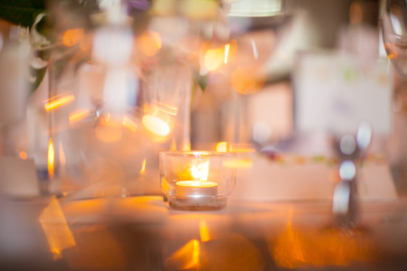 Table Setting at a Wedding Reception on beachの写真素材