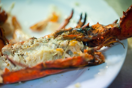 Lobster on the grill in wedding dinner party