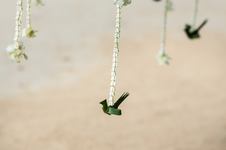 Wedding floral decorations on the beach in Thailandの写真素材