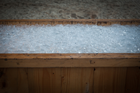 ice preparing to put fresh seafood. as per buffet dinner serving on beach.の写真素材