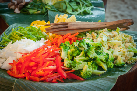 Decoration and vegetable prepared for the wedding dinner party.の写真素材