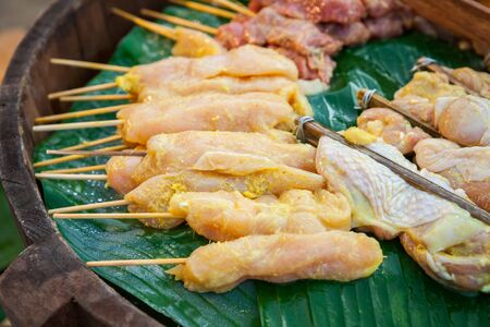 Decoration and raw foods prepared for the wedding dinner party.の写真素材
