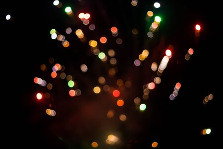 Colorful fireworks.bokeh blur on dark background.の写真素材