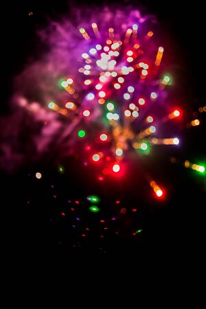 Colorful fireworks.bokeh blur on dark background.の写真素材