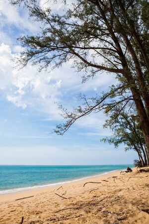 Beautiful of Blue sky, Wave and Sand beach background.の写真素材