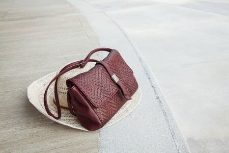 Woman's summer holidays accessories, Summer vacation concept.の写真素材