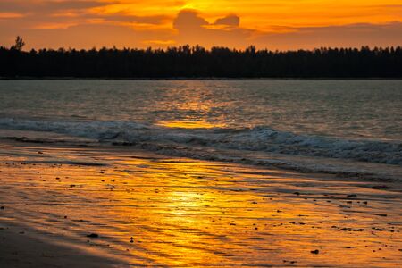 Tropical sunset on the beach. at island. Thailandの写真素材