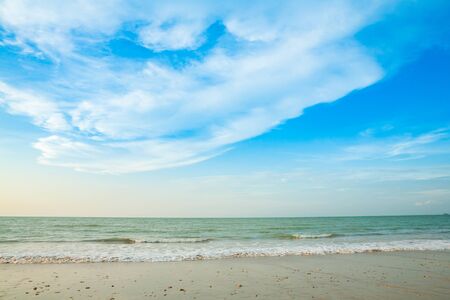 Beautiful tropical beach and sea landscape with blue sky backgroundの写真素材