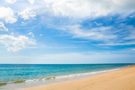 Beautiful of Blue sky, Wave and Sand beach background.の写真素材
