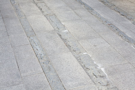 pathway made from cement in tropical garden in Thailand.の写真素材