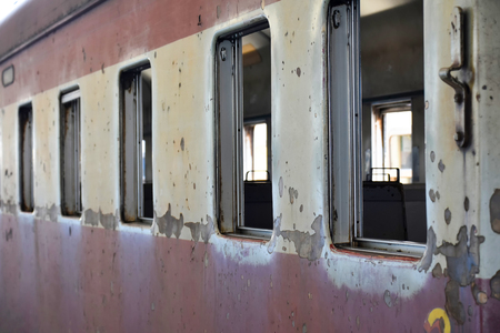 An old train at the station in Maputo the capital of Mozambiqueの写真素材