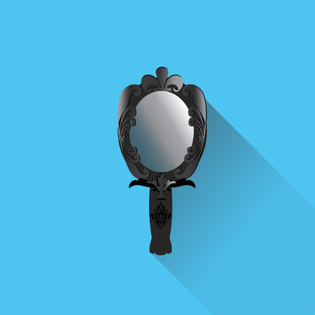 mirror in flat design with shadowのイラスト素材