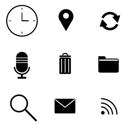 flat internet and media icon designのイラスト素材