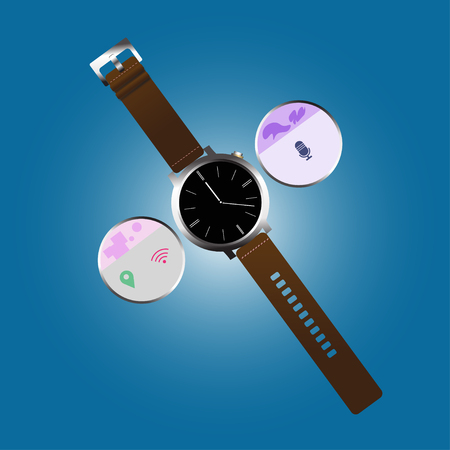 smart watch and applicationのイラスト素材