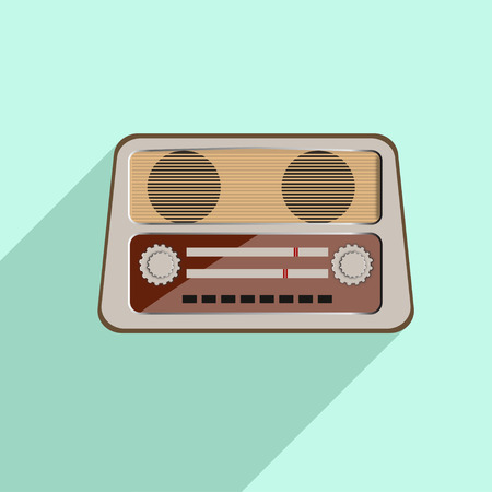 vintage radio on the tableのイラスト素材