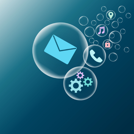 internet icon in bubblesのイラスト素材