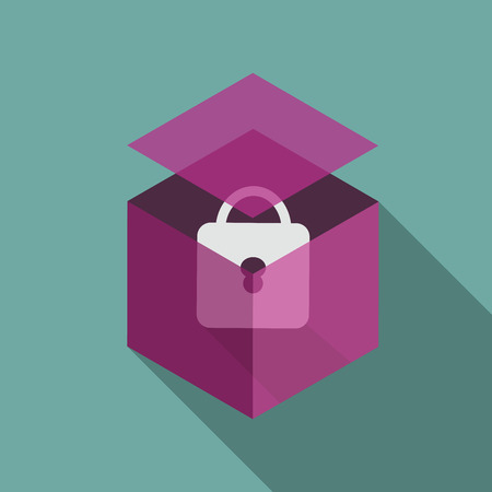 The lock in the pink boxのイラスト素材