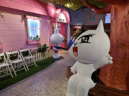 Bangkok, Thailand - June 13, 2018 : LINE Village Bangkok at Siam square one Shopping Center. The Digital Adventure. World's First LINE FRIENDS' Indoor Theme park.のeditorial素材