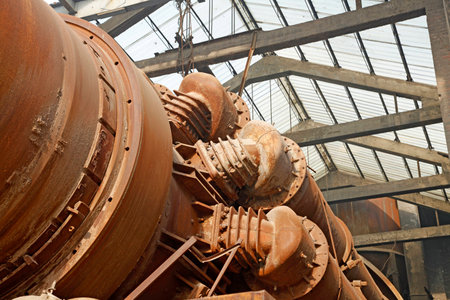 Old equipment at factoryの写真素材