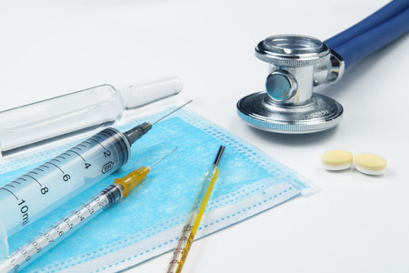 Syringes and drugsの写真素材