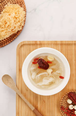 White Fungus and Lotus Seed Soupの写真素材