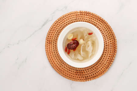 White Fungus and Lotus Seed Soupの写真素材