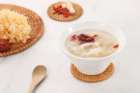White Fungus and Lotus Seed Soupの写真素材