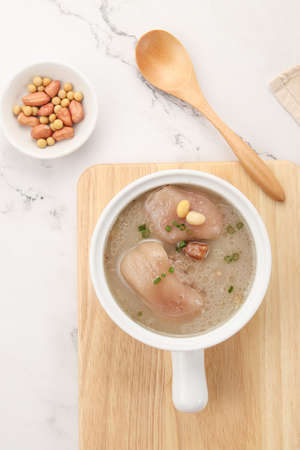 A bowl of pork knuckle soupの写真素材