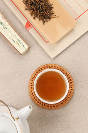 Jinjunmei black tea on the tableの写真素材