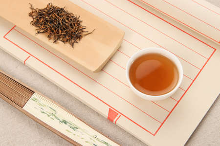 Jinjunmei black tea on the tableの写真素材