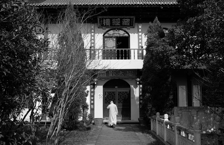 The Buddhist scriptures building and a monkのeditorial素材