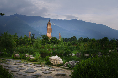 Three Pagodas of Chongsheng Templeのeditorial素材