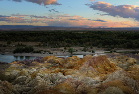 Colorful sunset beside the beachのeditorial素材