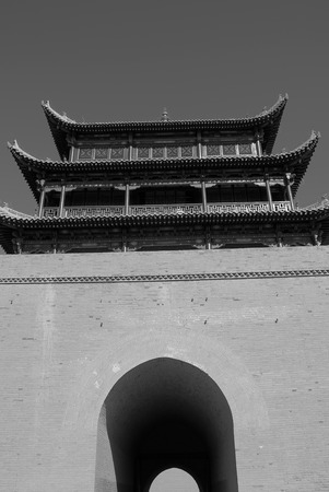 Jiayuguan black and white pictureのeditorial素材