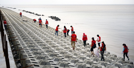 volunteers doing the public services activity