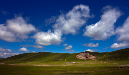 Ruoergai grasslandの写真素材